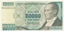 Turquie 50000 Turk Lirasi - Elli Bin - ND (1995-1999) - S&eacute;rie K