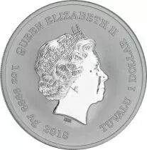 Tuvalu BLACK PANTHER - 1 Once Argent TUVALU 2018