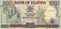 Uganda 1000 Shillings - Emblemas - F&aacute;brica - 2001