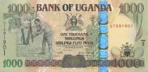 Uganda 1000 Shillings Farmer - Grain storage - 2005