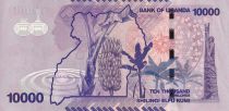 Uganda 10000 Shillings - Waterfall - Bananas - 2010 - XF to AU - P.52a