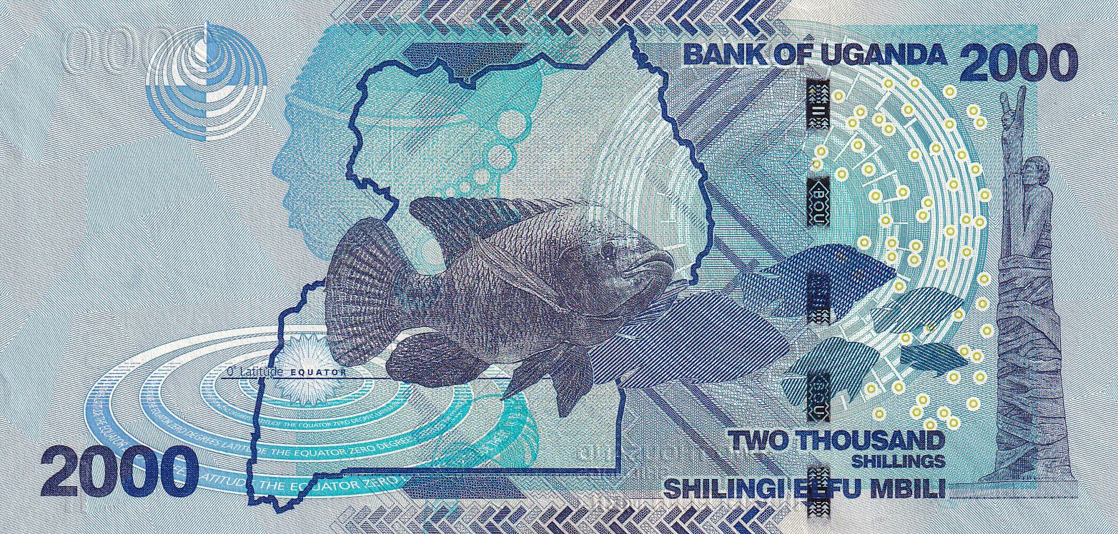 UGANDA 2000 Shillings Banknote World Paper Money Currency Pick p50a 2010 Fish 