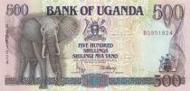 Uganda 500 Shillings - Elephant - Makerere University - 1991 - BG