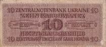 Ukraine 10 Karbowanez - German military administration - 1942 - VG to F - P.52