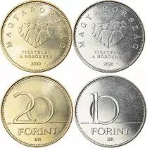 Ungheria Set incluing 10 and 20 Forint - Honoring Carevivers - 2020 - AU