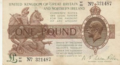 United Kingdom 1 book - Portrait of King George V - Westminster Palace - ND (1917-1923)