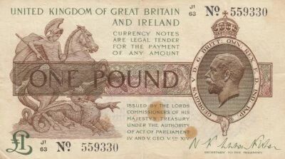 United Kingdom 1 book - Portrait of King George V - Westminster Palace - ND (1917-1923)