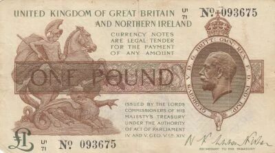 United Kingdom 1 book - Portrait of King George V - Westminster Palace - ND (1917-1923)