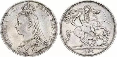 United Kingdom 1 Crown Victoria - St George and dragon - 1890 Silver