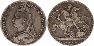 United Kingdom 1 Crown Victoria - St George and dragon - 1892 Silver