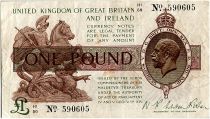 United Kingdom 1 Pound, George V - St George,  dragon - 1922 - VF - P.359 -  Serial H1/56
