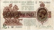 United Kingdom 1 Pound, George V - St George,  dragon - 1922 - VF - P.359 -  Serial K1/62
