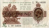 United Kingdom 1 Pound, George V - St George,  dragon - 1922 - VF - P.359 -  Serial K1/76