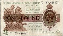 United Kingdom 1 Pound, George V - St George,  dragon - 1922 - VF - P.359 -  Serial L1/16