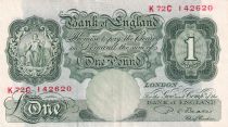 United Kingdom 1 Pound Britannia - ND (1949- 1955) - Serial K72C - P.369b