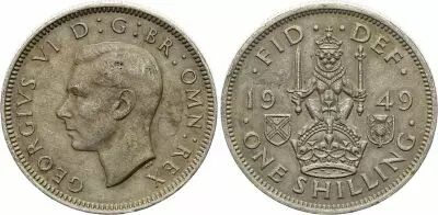 United Kingdom 1 Shillings 1949 - Coat of arms, George VI - Scottish crest