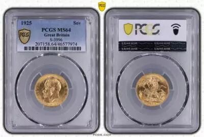 United Kingdom 1 Souverain George V - St George and the dragon 1925 - PCGS MS64