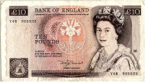 United Kingdom 10 Pounds, Elizabeth II - Florence Nightingale - 1980 - P.379b - F to VF - Serial Y.48