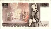 United Kingdom 10 Pounds Elizabeth II - Florence Nightingale - 1975 - P.379a - VF - Serial E.36