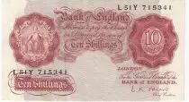 United Kingdom 10 Shillings - Britannia - ND (1955-1960)