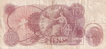 United Kingdom 10 Shillings - Elizabeth II - Britannia - ND (1962-1966) - F - P.373b