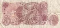 United Kingdom 10 Shillings - Elizabeth II - Britannia - ND (1966-1970) - P.373c