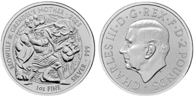 United Kingdom 2 Pounds - Beowulf myths and legends- 1 Ounce Silver 2025