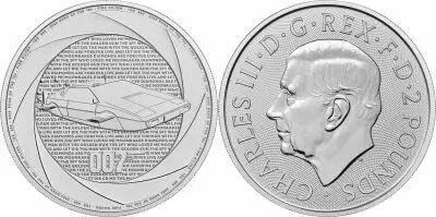 United Kingdom 2 Pounds James Bond 007 - 1970  - Silver - 2024 - 1 Oz