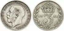 United Kingdom 3 Pence various years - Coat of arms, George V, silver