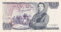 United Kingdom 5 Pounds - Elizabeth II - Duke of Wellington - ND (1973-1980) - P.378b
