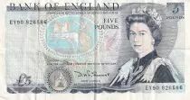 United Kingdom 5 Pounds - Elizabeth II - Duke of Wellington - ND (1980-1987) - P.378c