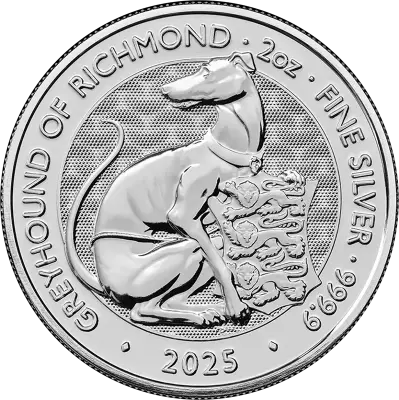 United Kingdom 5 Pounds - Greyhound of Richmond - Tudor Beast - 2 Silver 2025