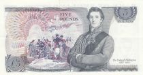 United Kingdom 5 Pounds Elisabeth II ND1987 Sign Page - Duke of Wellington