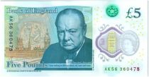 United Kingdom 5 Pounds Elizabeth II - Winston Churchill - 2016 Polymer