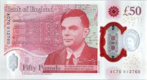 United Kingdom 50 Pounds Elisabeth II - Allan Turing - 2020 (2021) - UNC