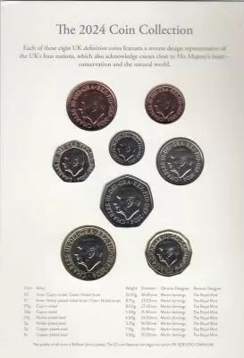 United Kingdom Set of 8 Charles III Coins - 2024