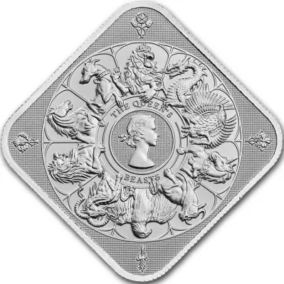 United Kingdom Silverbar -  1 Ounce - Queen\'s beast - Royal Mint