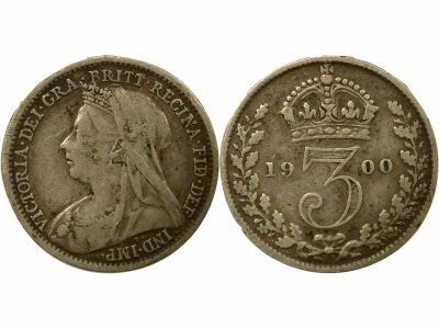 United Kingdom Victoria - 3 Silver Pence, 3rd Portrait - 1900 London