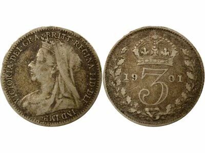 United Kingdom Victoria - 3 Silver Pence, Maundy, 3rd Portrait - 1901 London