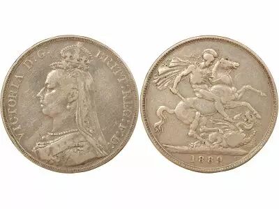 United Kingdom Victoria - Silver Crown, Jubilee Head- 1889 London