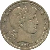 United States of America 1/2 Dollar Liberty, Barber