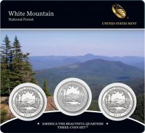 United States of America FDC.2013 Set of 3 coins of 1/4 $ White Mountain