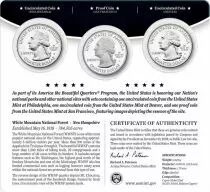 United States of America FDC.2013 Set of 3 coins of 1/4 $ White Mountain