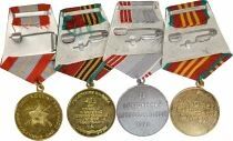 U.R.S.S. (F&eacute;d&eacute;ration de Russie) Set of 4 Military and Jubilee Medals