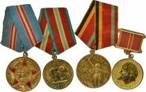 U.R.S.S. (F&eacute;d&eacute;ration de Russie) Set of 4 Military and Jubilee Medals