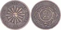 Uruguay 2 Centisimos Oriental Rpublic of Uruguay - 1869 - VF - P.12