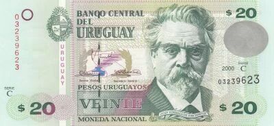 Uruguay 20 Pesos - Juan Zorrilla - 2000 - S�rie C