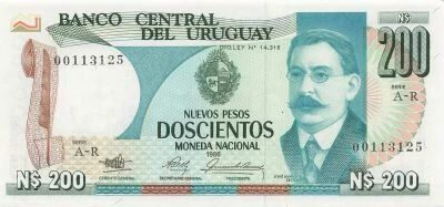 Uruguay 200 Nuevos Pesos - 1986 - Replacement - P.66