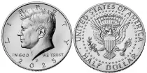 USA 1/2 $ J.F. Kennedy - P Philadeplhie - 2025