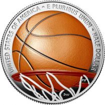 USA 1/2 Dollar Basket Ball - 2020 S San Francisco - Hall of Fame Colorized